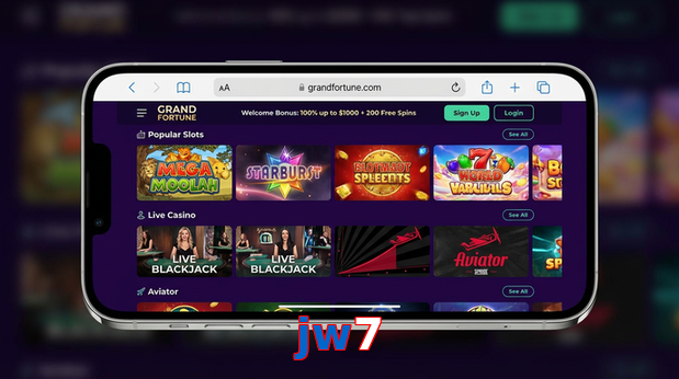 Main screen of Jw7 ios page for PK players